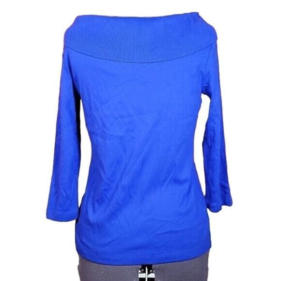 Karen Scott Cotton Shawl-Collar Button Top Sz XS - Picture 4 of 13